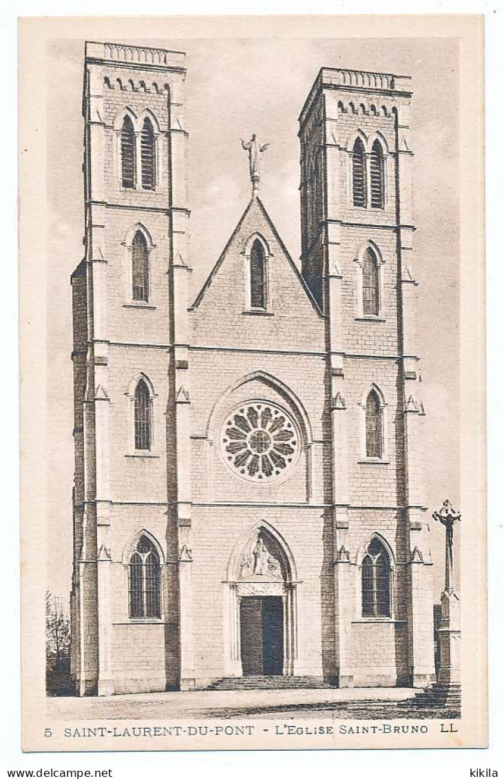 CPSM 9 X 14 Isère SAINT LAURENT DU PONT  -  L'Eglise St- Bruno - Saint-Laurent-du-Pont