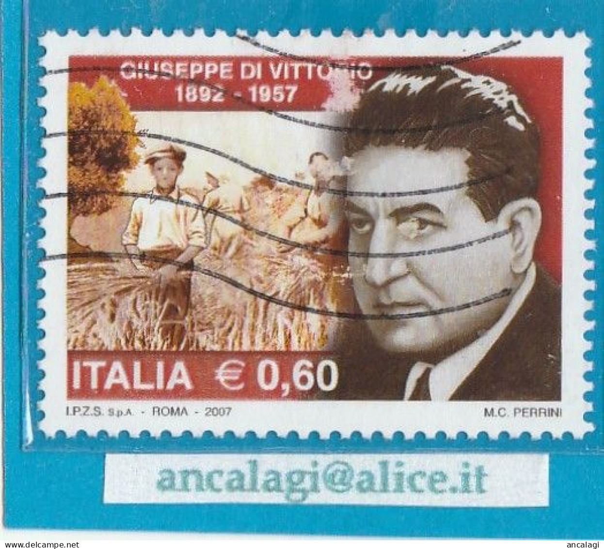 USATI ITALIA 2007 - Ref.1077 "GIUSEPPE DI VITTORIO" 1 Val. - - 2001-10: Usati