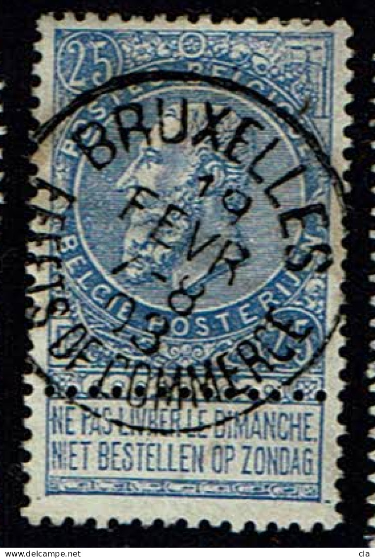 60  Obl  BXL (Effets De Commerce) - 1893-1900 Schmaler Bart