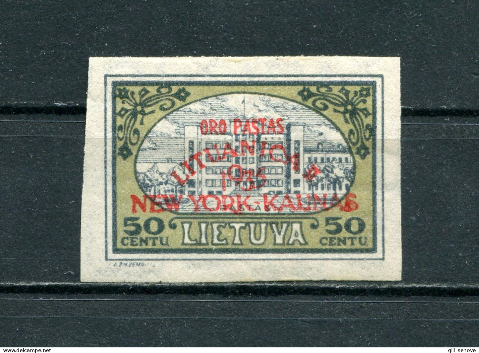 Lithuania 1935 Lituanica II New York – Kaunas Flight Issue, Red Overprint MNH** - Lituanie