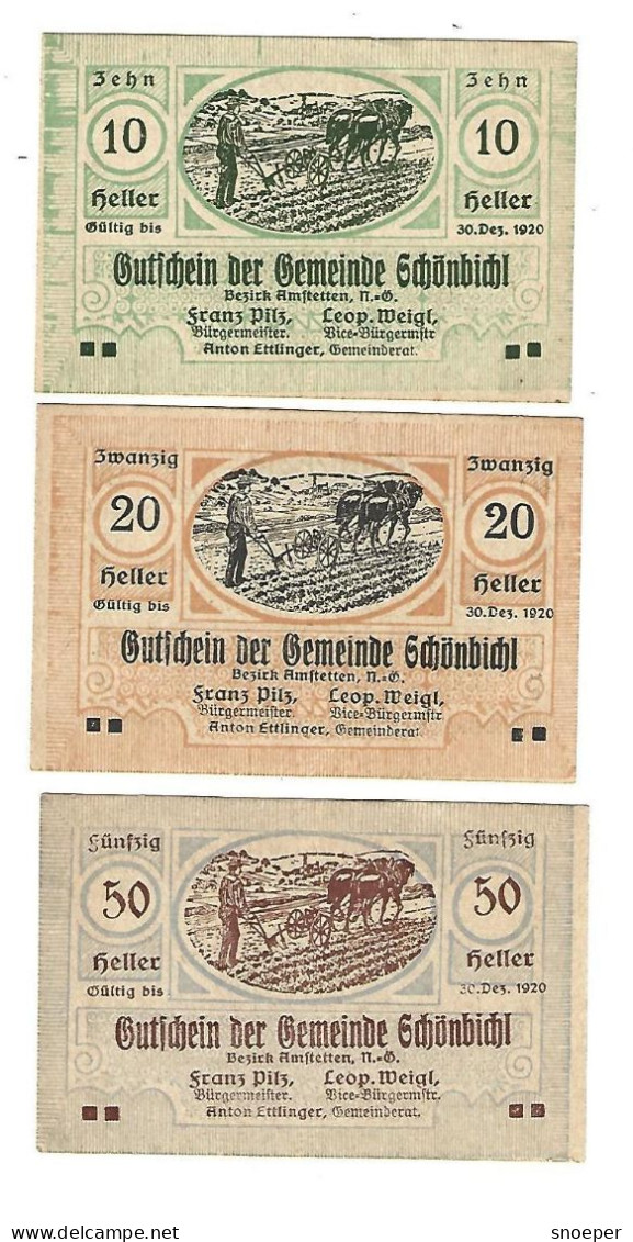 **Austria Notgeld  Schonbihl Serie Compleet  969e - Autriche