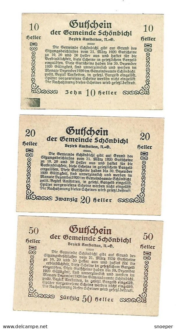 **Austria Notgeld  Schonbihl Serie Compleet  969e - Autriche