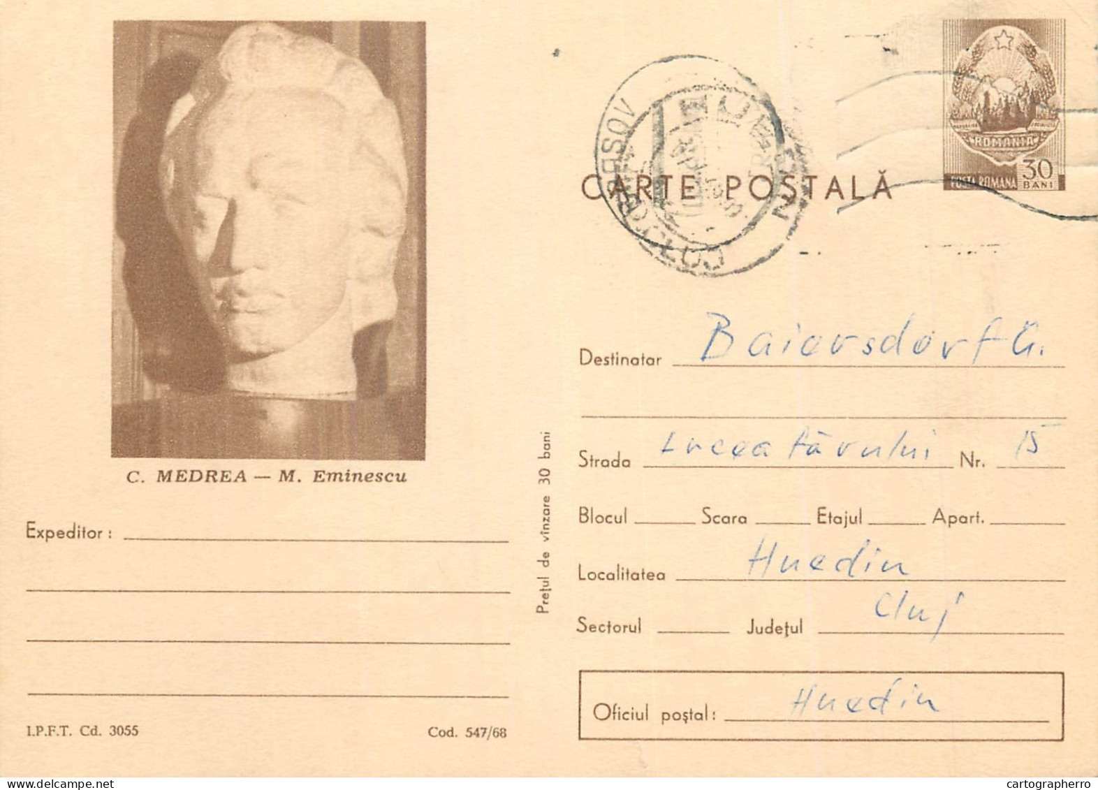 Postal Stationery Postcard Romania C. Medrea - Rumania