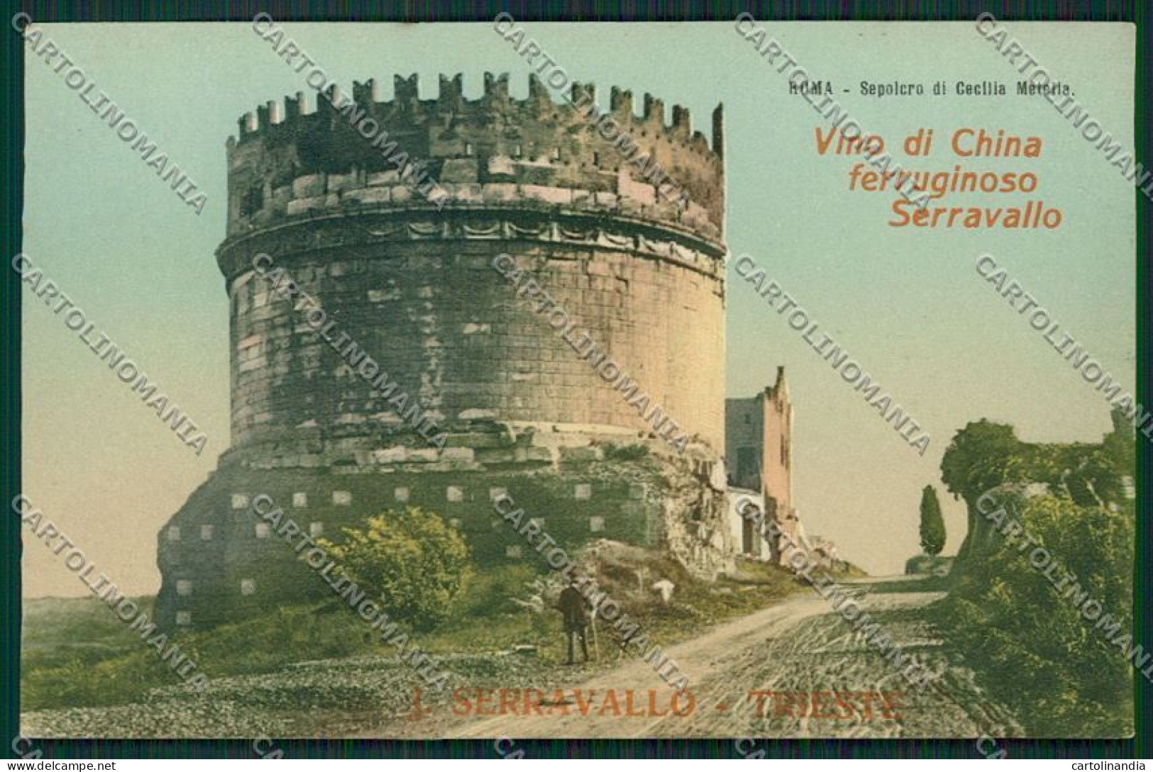Trieste Vino China Ferruginoso Serravallo Pubblicitaria Roma Cartolina ZC0939 - Trieste