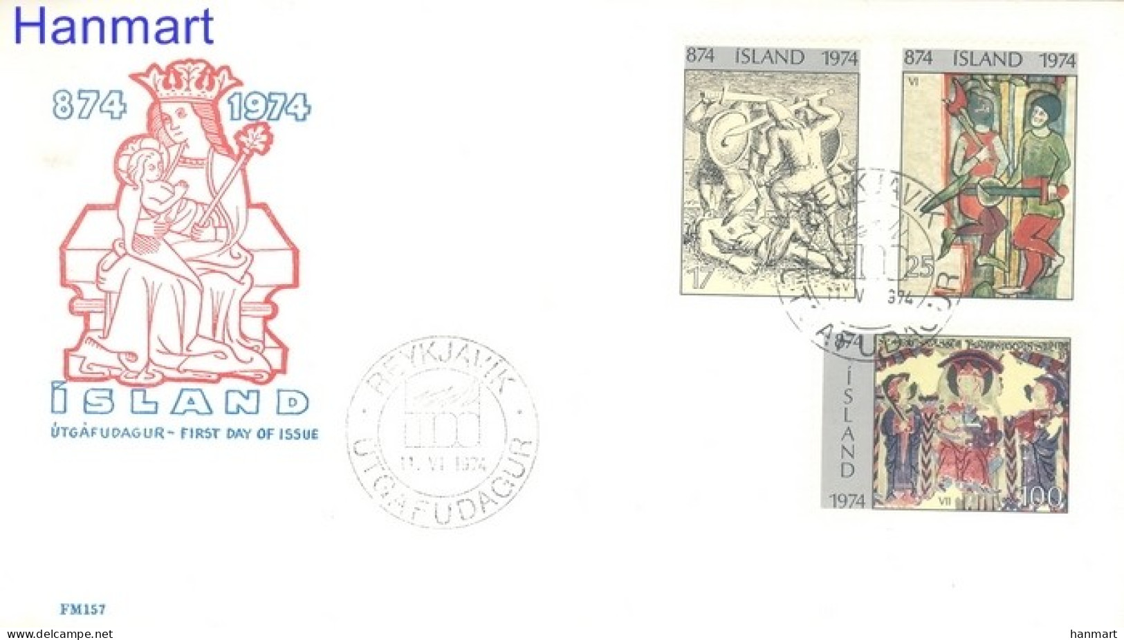 Iceland 1974 Mi 491-493 FDC  (FDC ZE3 ICL491-493) - Madonnen
