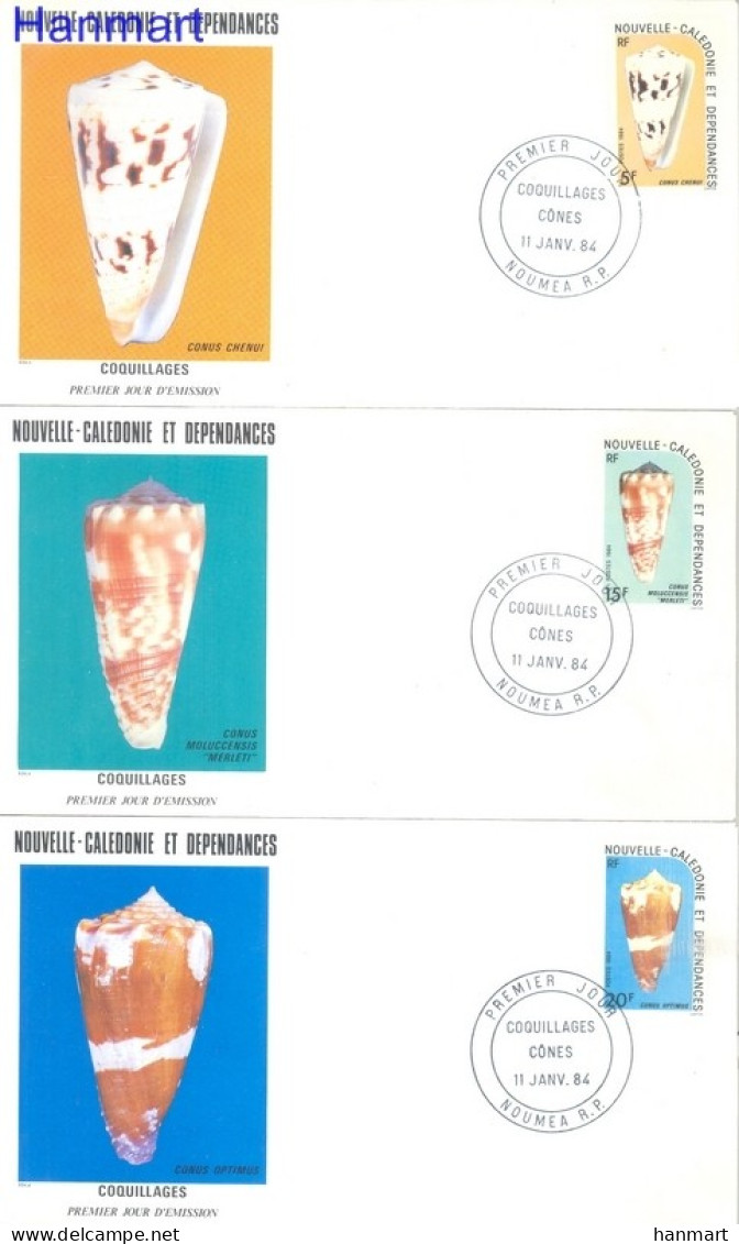 New Caledonia 1984 Mi 728-730 FDC  (FDC ZS7 NCL728-730) - Marine Life