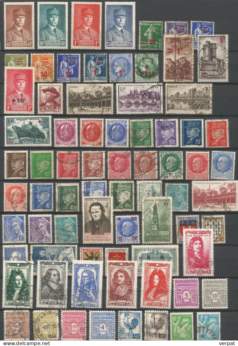 France 1940-1949 PLUS DE 200 Timbres Différents Entre Y&T 470 Et 829  ®®®  DEPART 1 €  ®®® - Used Stamps