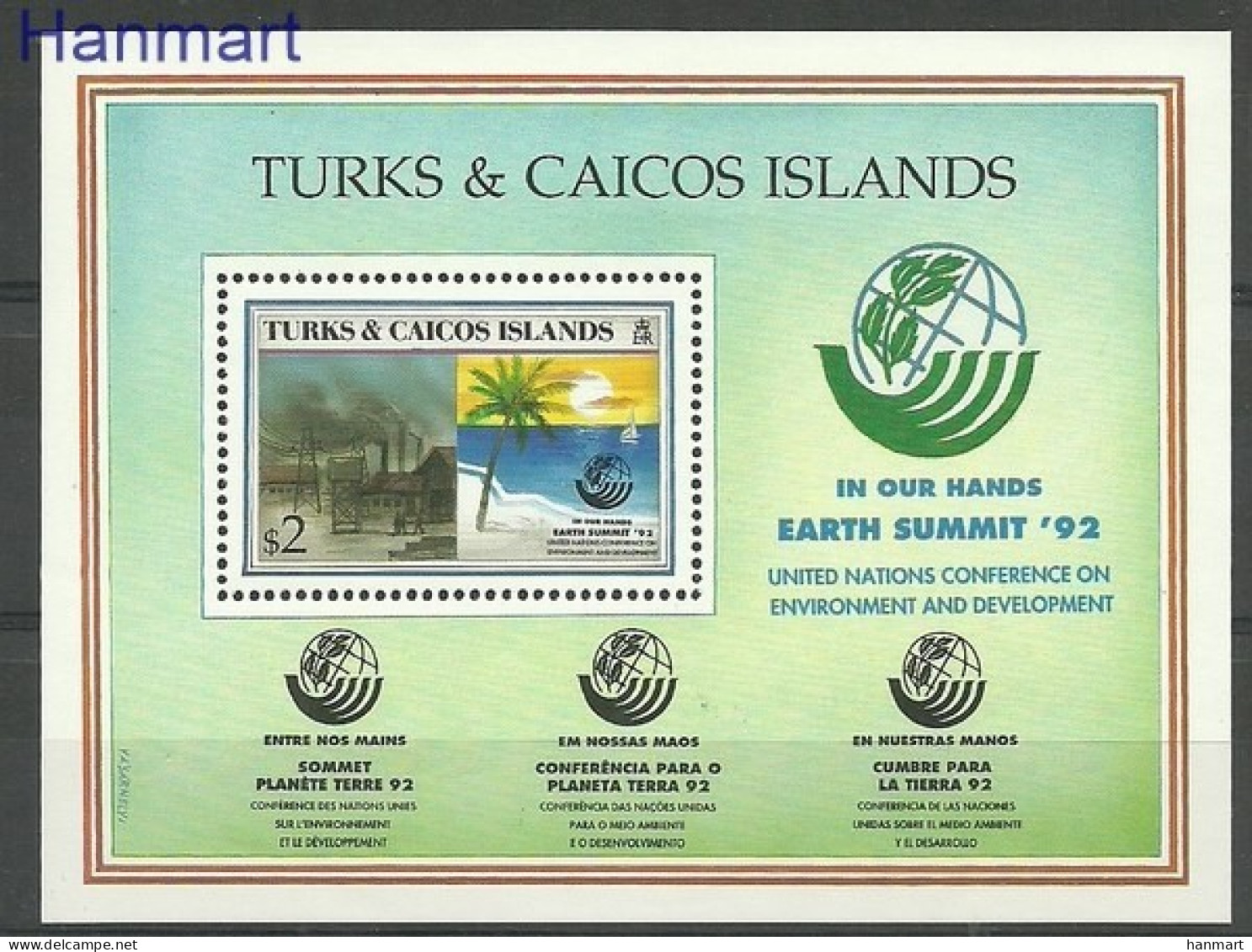 Turks And Caicos Islands 1993 Mi Block 123 MNH  (ZS2 TKIbl123) - Arbres