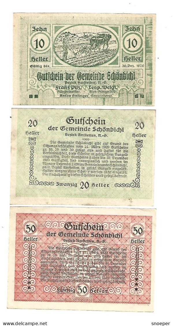 **Austria Notgeld  Schonbihl Serie Compleet  969j - Oostenrijk