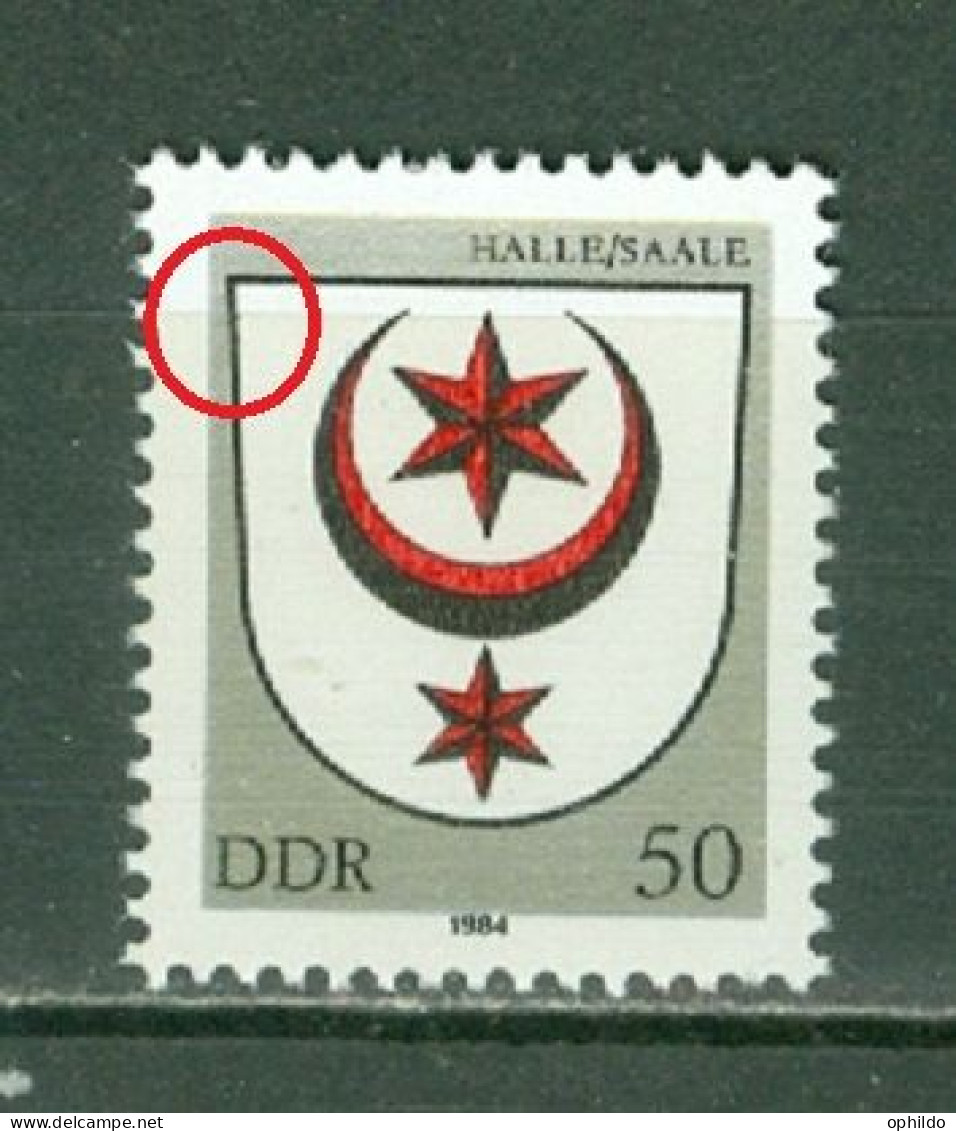 DDR   Michel  2858 F 39  * *  TB    Petit Trait Noir En Haut à Gauche - Variétés Et Curiosités