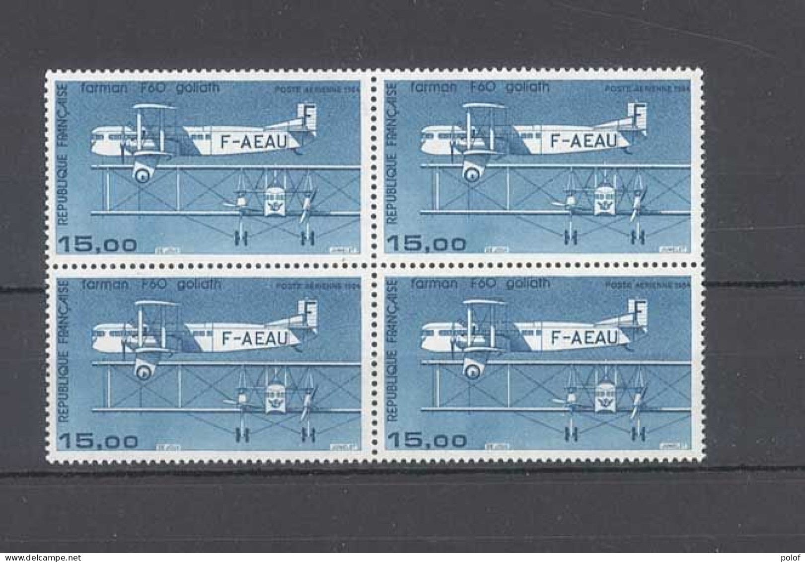 POSTE AERIENNE - Bloc De 4 Timbres (Farman) Yvert  57 . Neuf Sans Trace De Charnière- - 1960-.... Nuovi