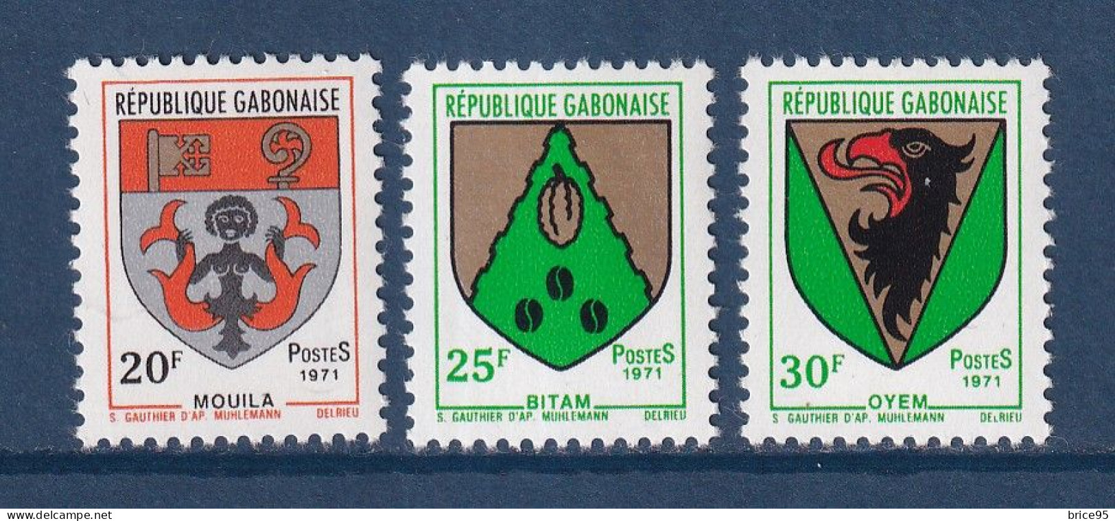 Gabon - YT N° 266 à 268 ** - Neuf Sans Charnière - 1971 - Gabón (1960-...)