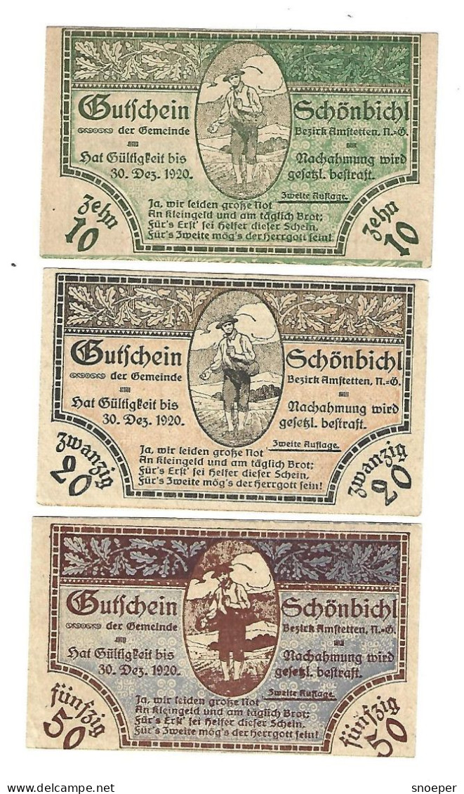 **Austria Notgeld  Schonbihl Serie Compleet  969.2a - Autriche