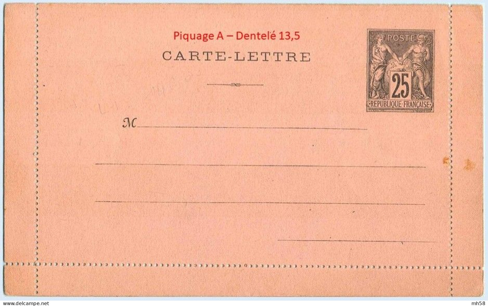 Entier FRANCE - Carte-lettre Piquage A Dent 13,5 Neuf ** - 25c Sage Noir - Letter Cards