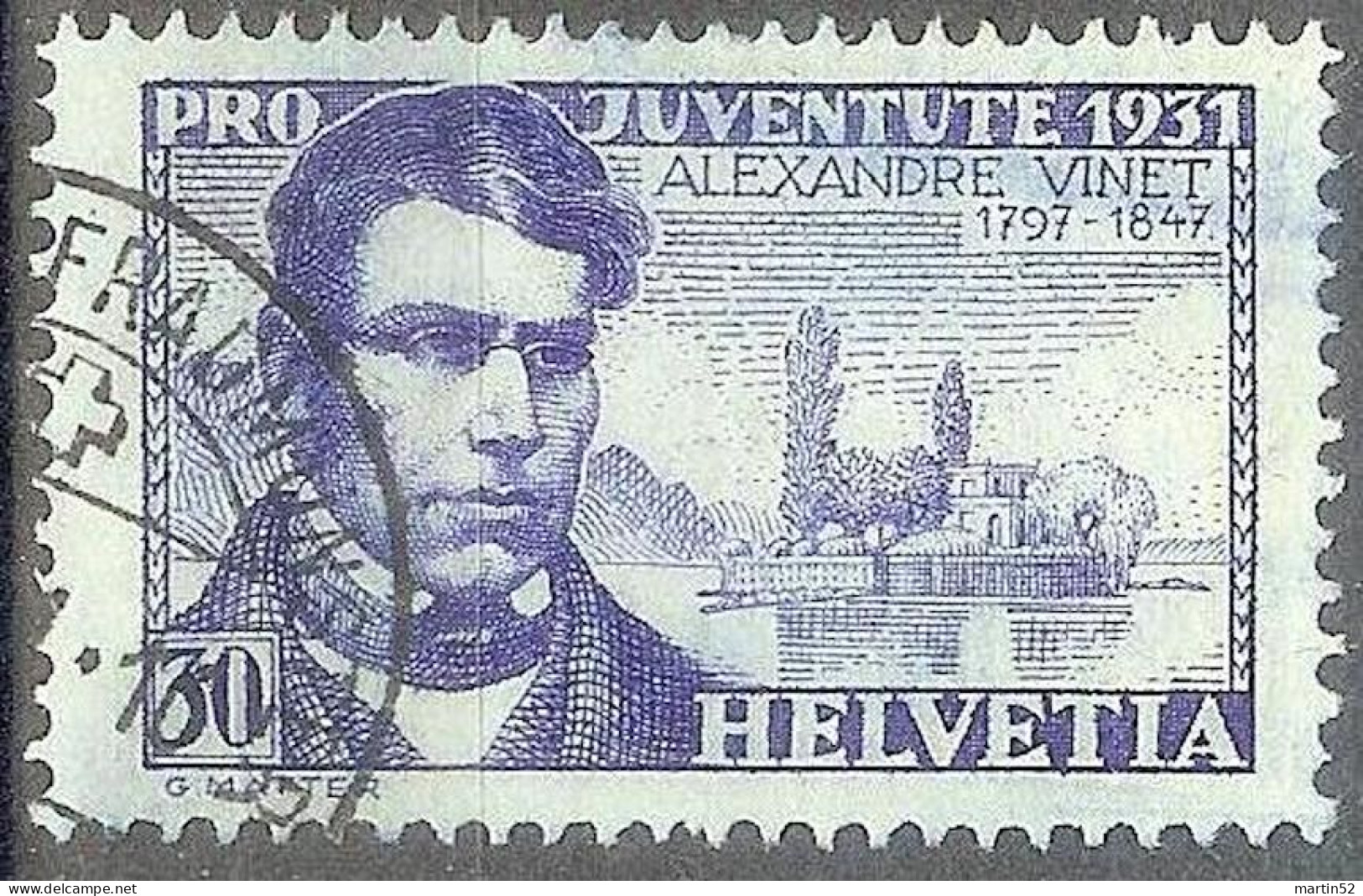 Schweiz Suisse Pro Juventute 1931: Alexandre Vinet Zu WI 60 Mi 249 Yv 253 Mit ⊙ ZÜRICH-FRAUMÜNSTER (Zumstein CHF 20.00) - Used Stamps