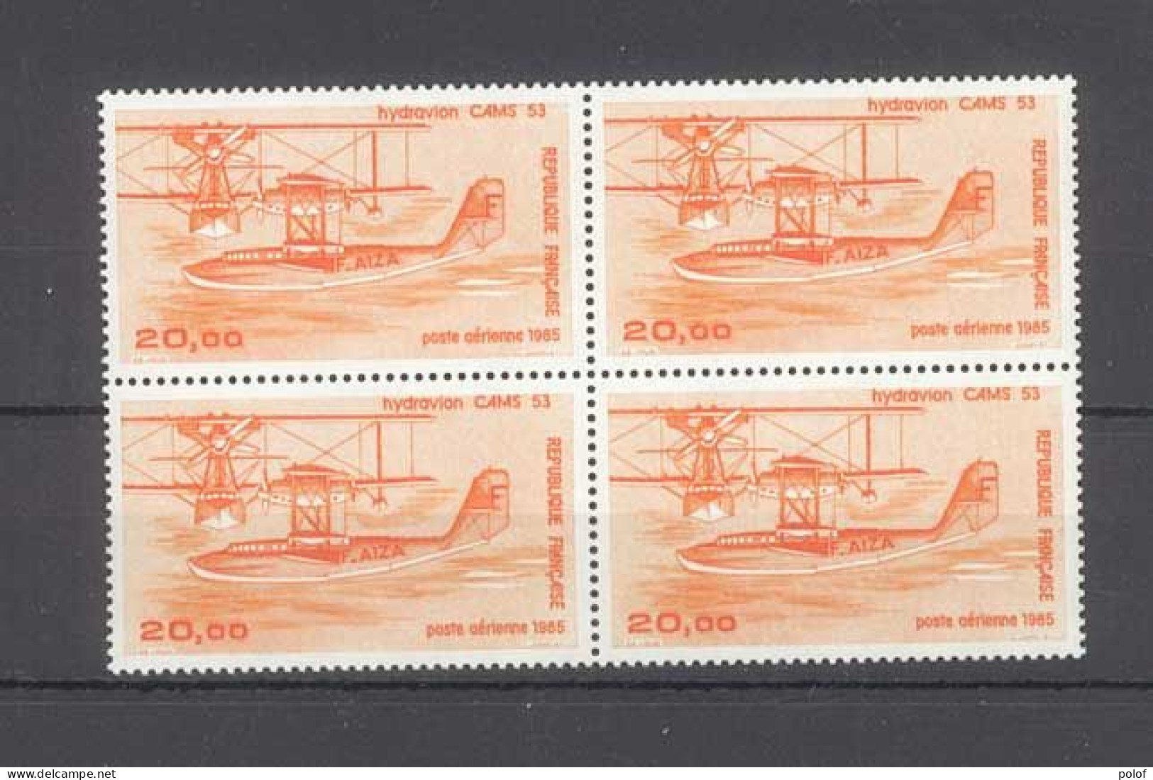 POSTE AERIENNE - Bloc De 4 Timbres (Hydravion) Yvert  58 . Neuf Sans Trace De Charnière- - 1960-.... Postfris