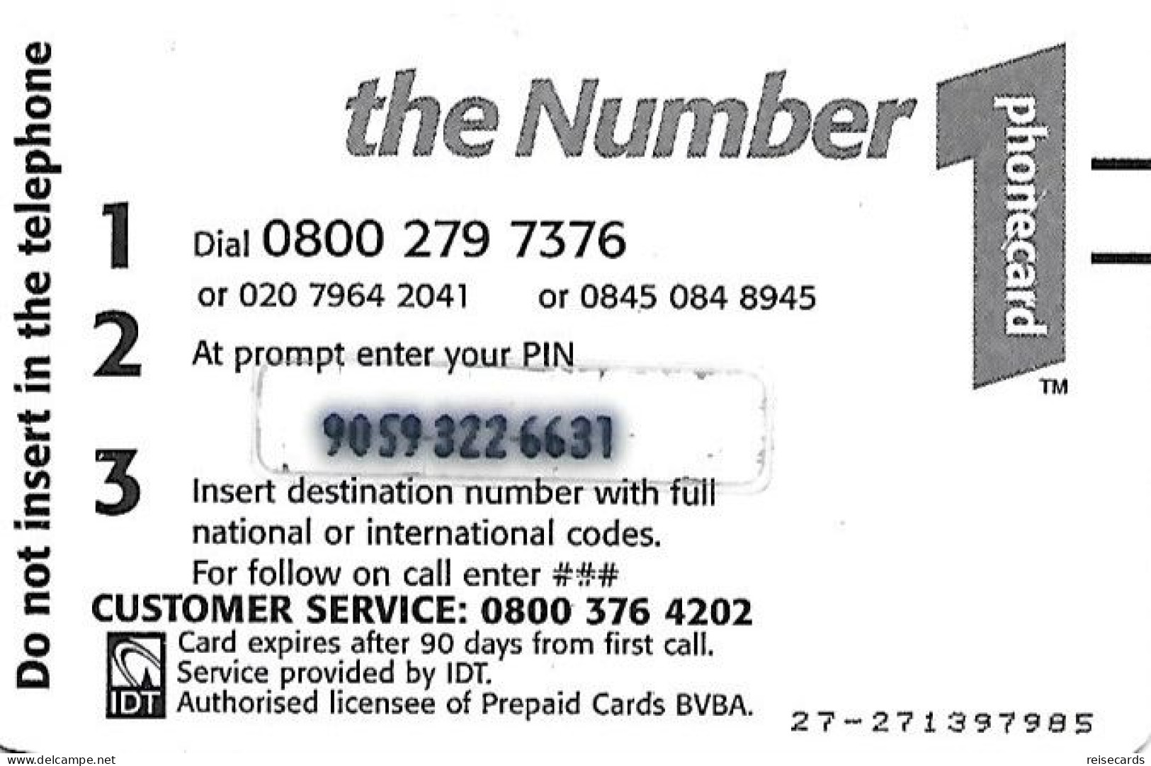 Great Britain: Prepaid IDT - The Number 1, Tiger - Other & Unclassified