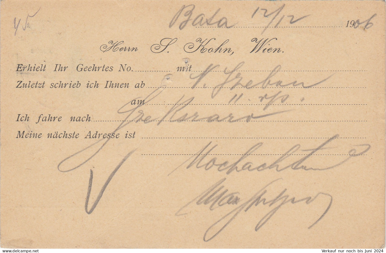 Ungarn Karte Mit Bahnpost / TPO / Amb / Railway "43 Battaszek - Zakany " (Lochung) - Lettres & Documents