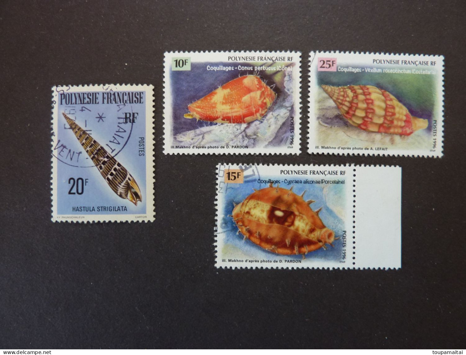 POLYNESIE FRANCAISE, COQUILLAGES, Années 1979 Et 1996, YT N° 142 + N° 503-504-505 Oblitérés - Usati