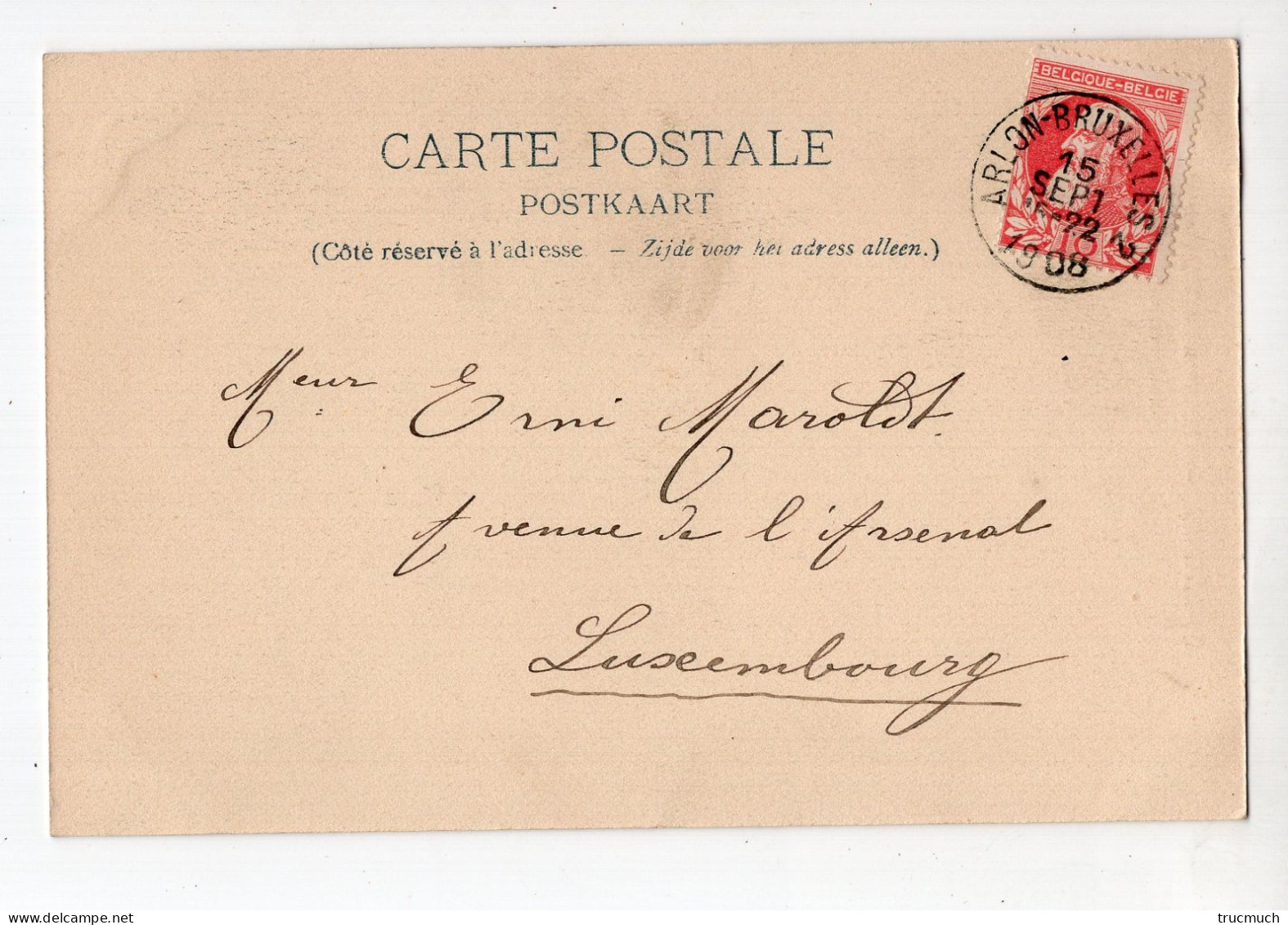 SAINT - LEGER - Brasserie VERITER * Signature De R. VERITER* AMBULANT De ARLON-BRUXELLES* 1908* - Saint-Léger