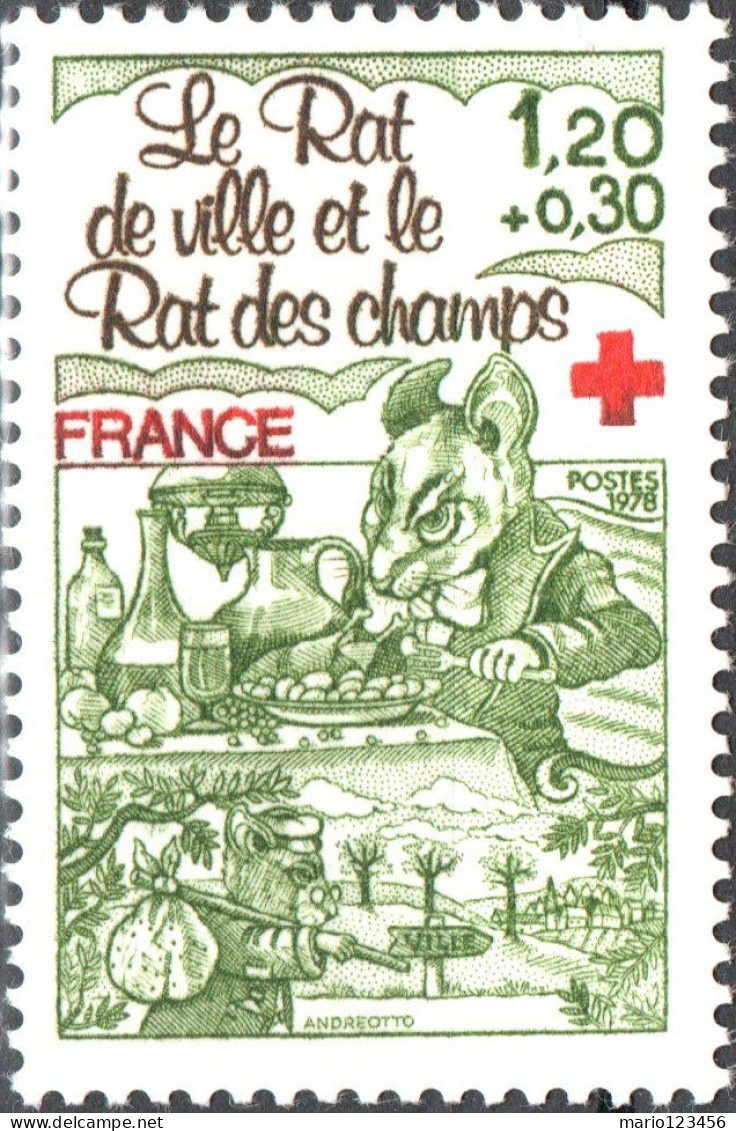 FRANCIA, FRANCE, CROCE ROSSA, RED CROSS, 1,20 + 0,30 Fr., 1978, NUOVI (MNH**) Yt:FR 2025, Mi:FR 2130, Scott:FR B513 - Gebraucht