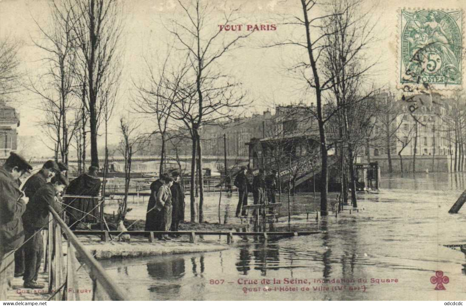 TOUT PARIS  Crue De La Seine Inondarions Du Square De L' Hotel Ce Ville ( IVe Art) - Arrondissement: 04