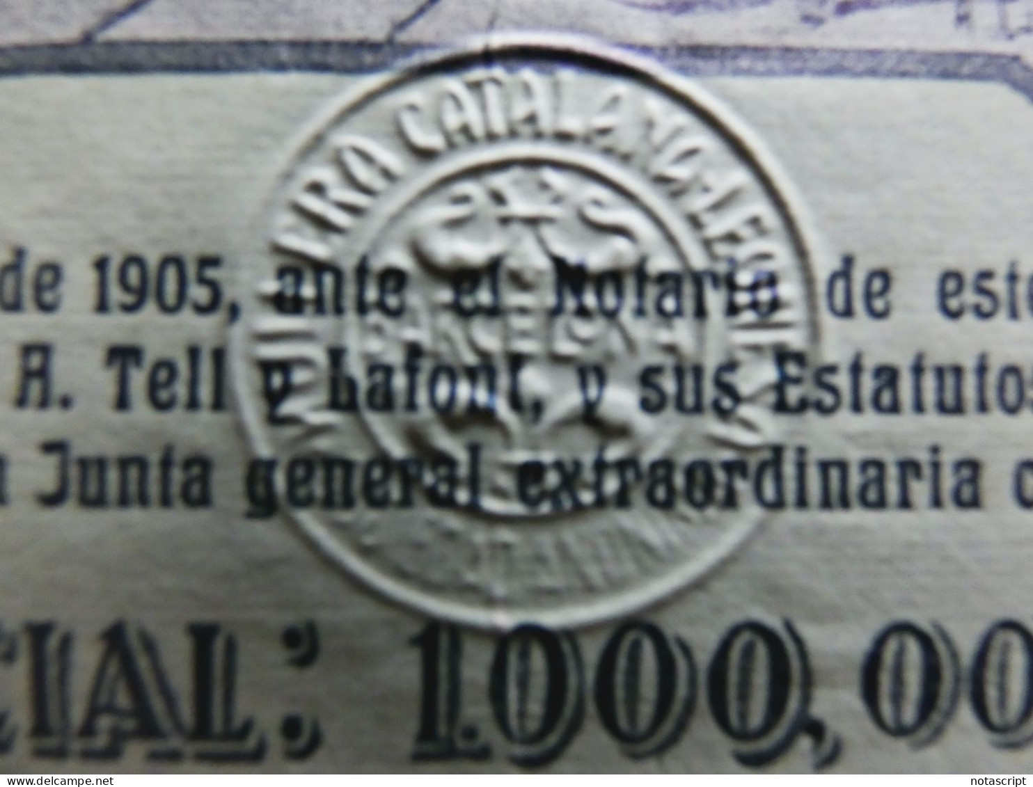 Hullera Catalana Leonesa, Barcelona 1907.share Certificate - Mineral