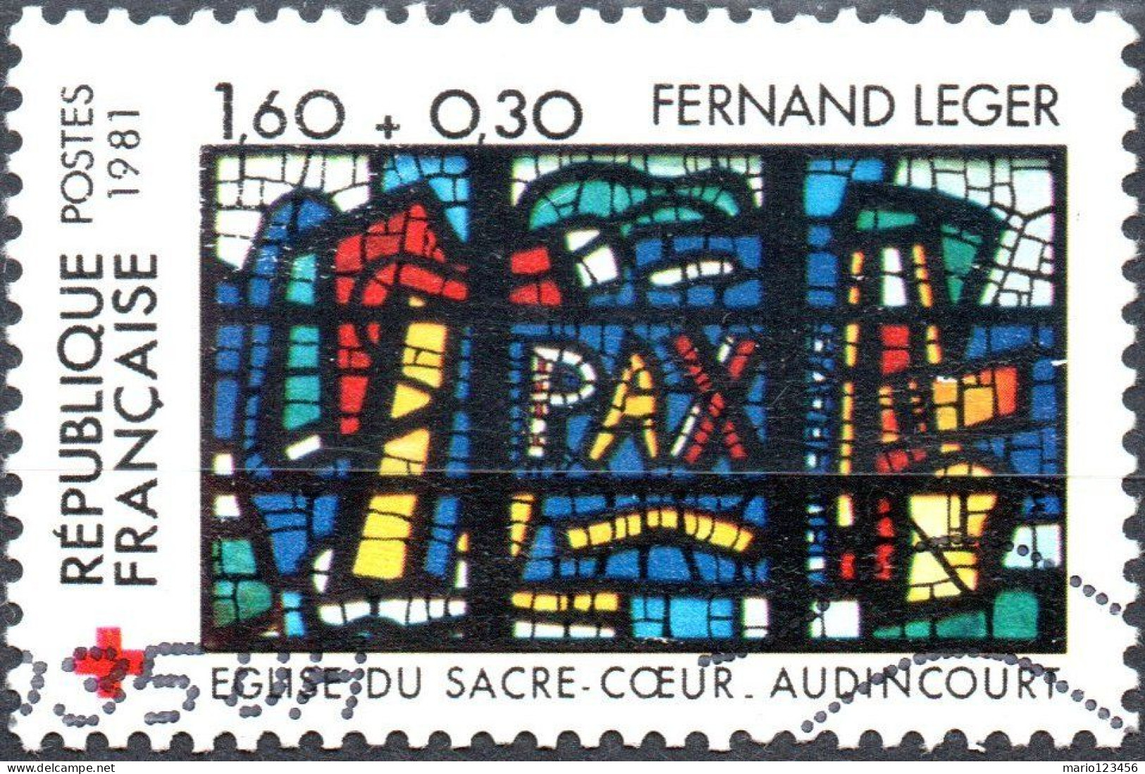 FRANCIA, FRANCE, CROCE ROSSA, RED CROSS, 1,60 + 0,30 Fr., 1981, USATI Yt:FR 2176, Mi:FR 2296, Scott:FR B540 - Gebruikt