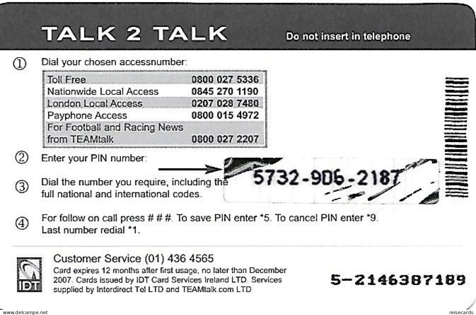 Great Britain: Prepaid IDT - Talk 2 Talk - Other & Unclassified