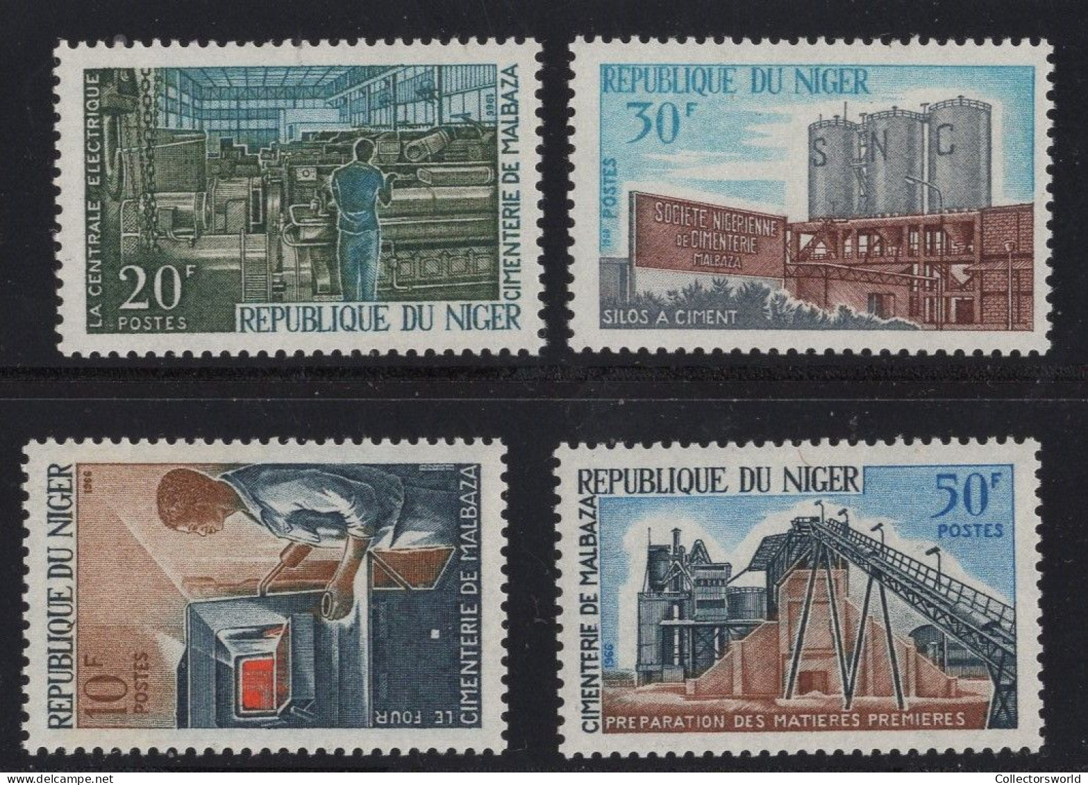 Niger Serie 4v 1966 Malbaza Cement Works Labour Industry MNH - Nigeria (1961-...)