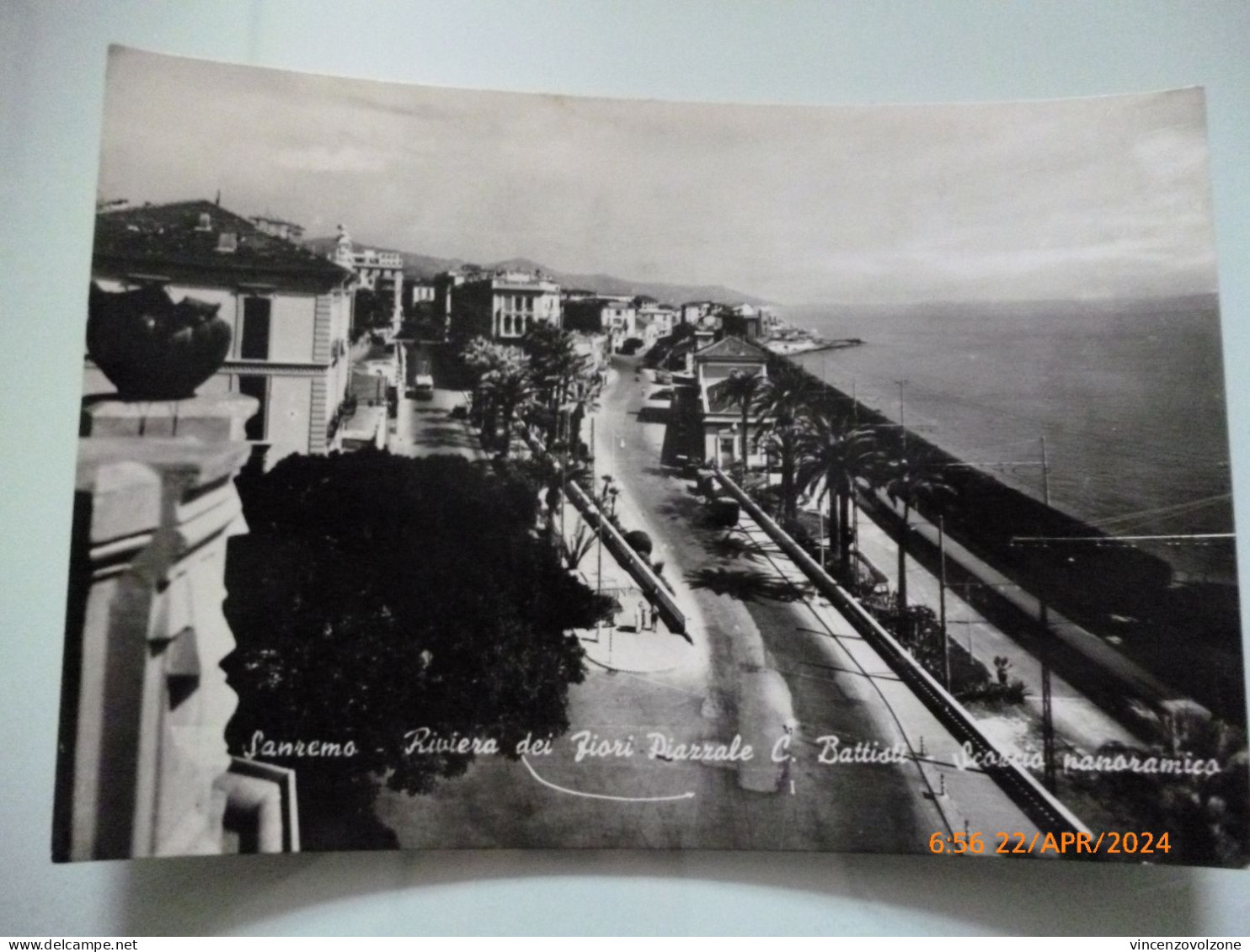 Cartolina Viaggiata "SAN REMO Piazzale C. Battisti - Scorcio Panoramico" 1953 - San Remo