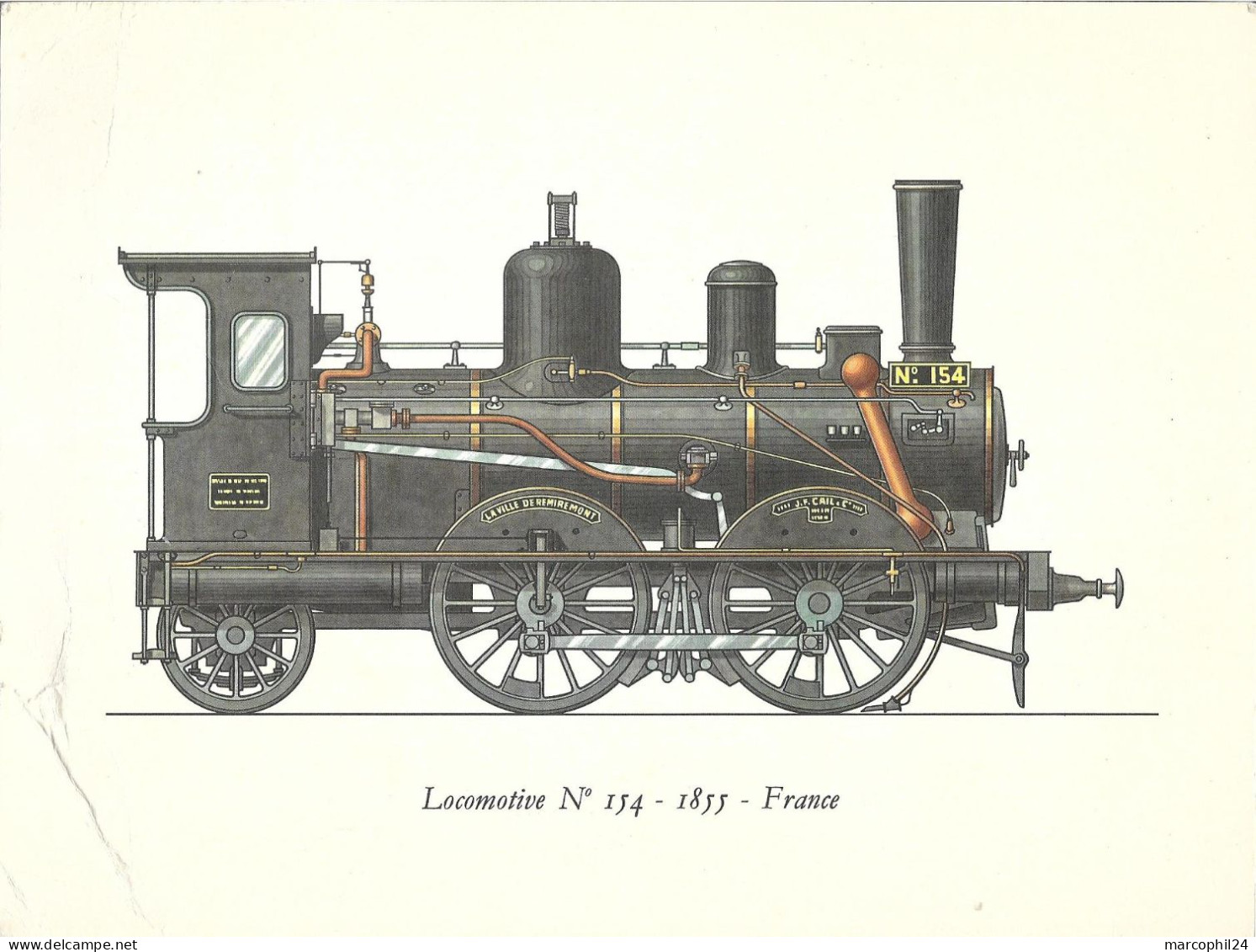 Publicité Pharma + LINYL + Histoire De La LOCOMOTIVE : N° 154 - 1855 - France + Laboratoires ROUSSEL 1962 + Remiremont - Pubblicitari