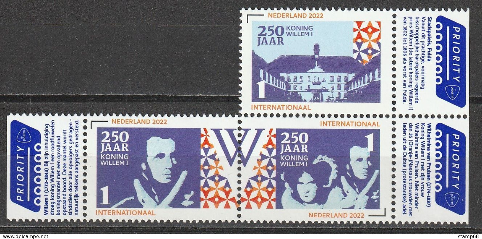 Nederland NVPH 4039-41 Serie 250 Jaar Koning Willem I 2022 MNH Postfris Internationaal - Unused Stamps