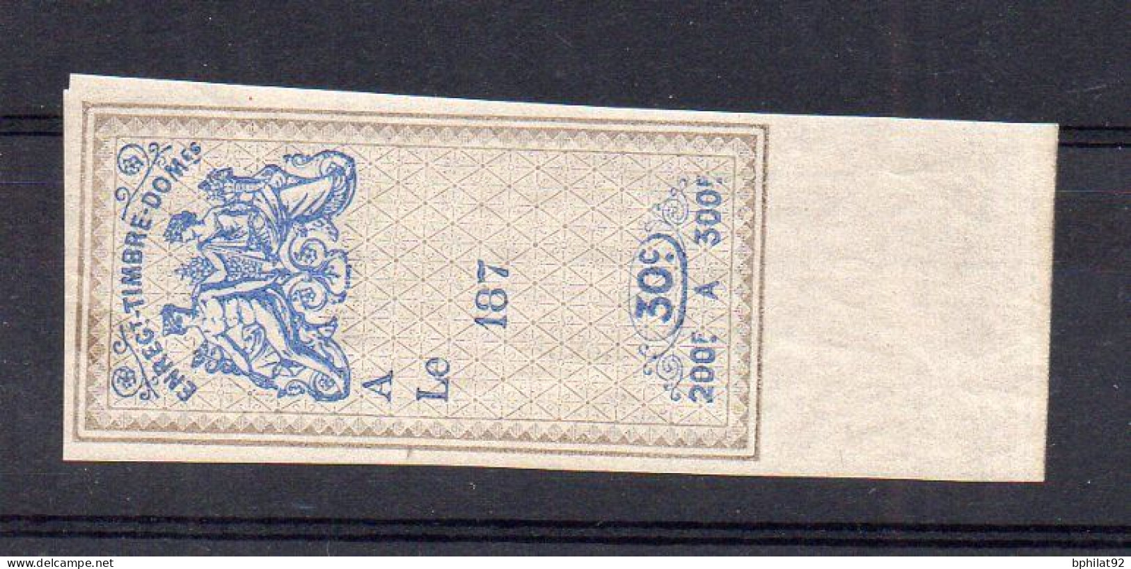 !!! FISCAL,  ENREGISTREMENT DOMAINES N°185B NEUF * - Stamps