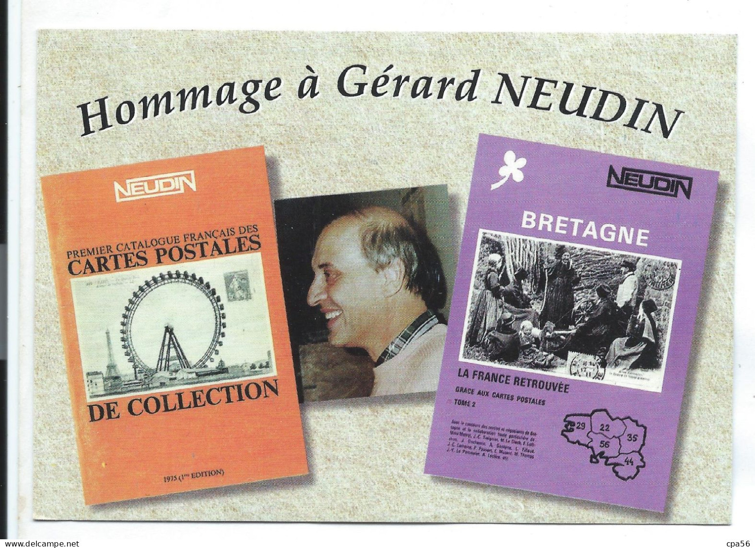 Hommage à Gérard NEUDIN - éditeur Du Catalogue CARTES POSTALES - Carte De Membre 2002 Club Cartophile Côtes D'Armor 22 - Publicidad