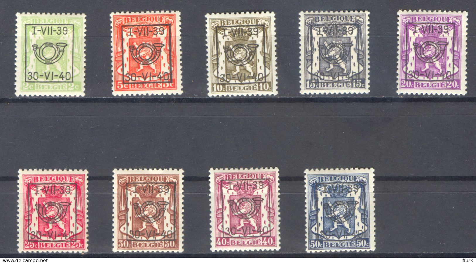 België PRE428-PRE436 X Cote €50 Perfect - Typos 1936-51 (Petit Sceau)