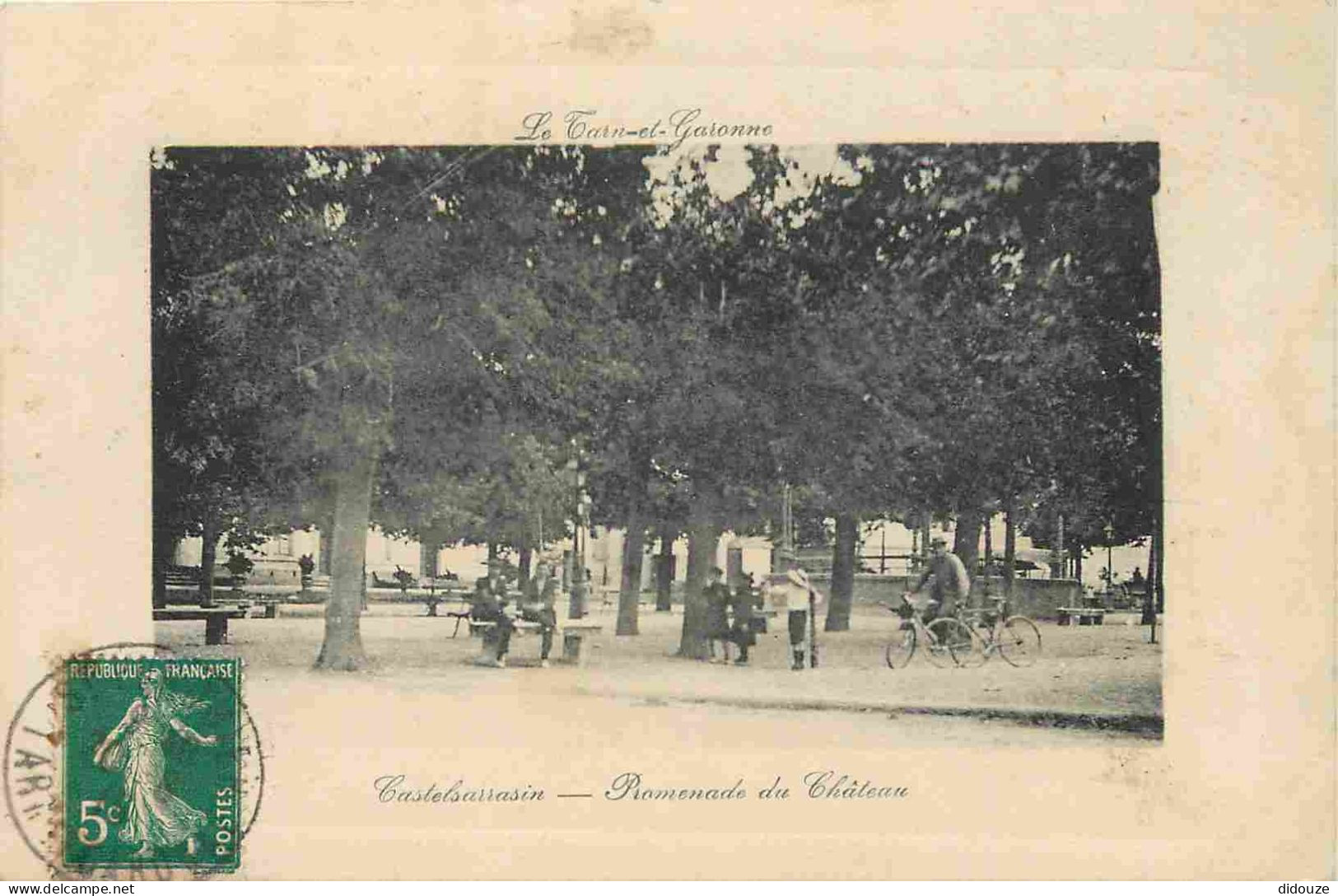 82 - Castelsarrasin - Promenade Du Château - Animée - CPA - Oblitération Ronde De 1913 - Voir Scans Recto-Verso - Castelsarrasin