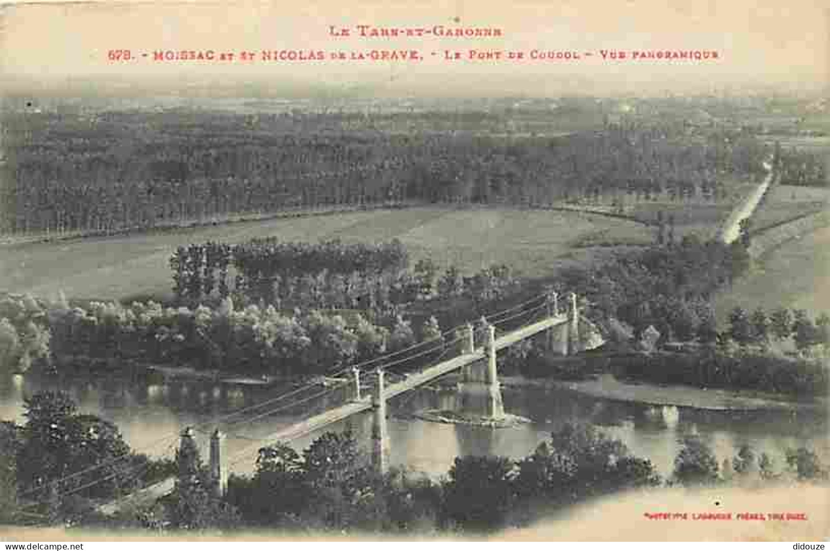 82 - Moissac - Saint Nicolas De La Grave - Le Pont De Coudol - Vue Panoramique - Correspondance - Voyagée En 1927 - CPA  - Moissac