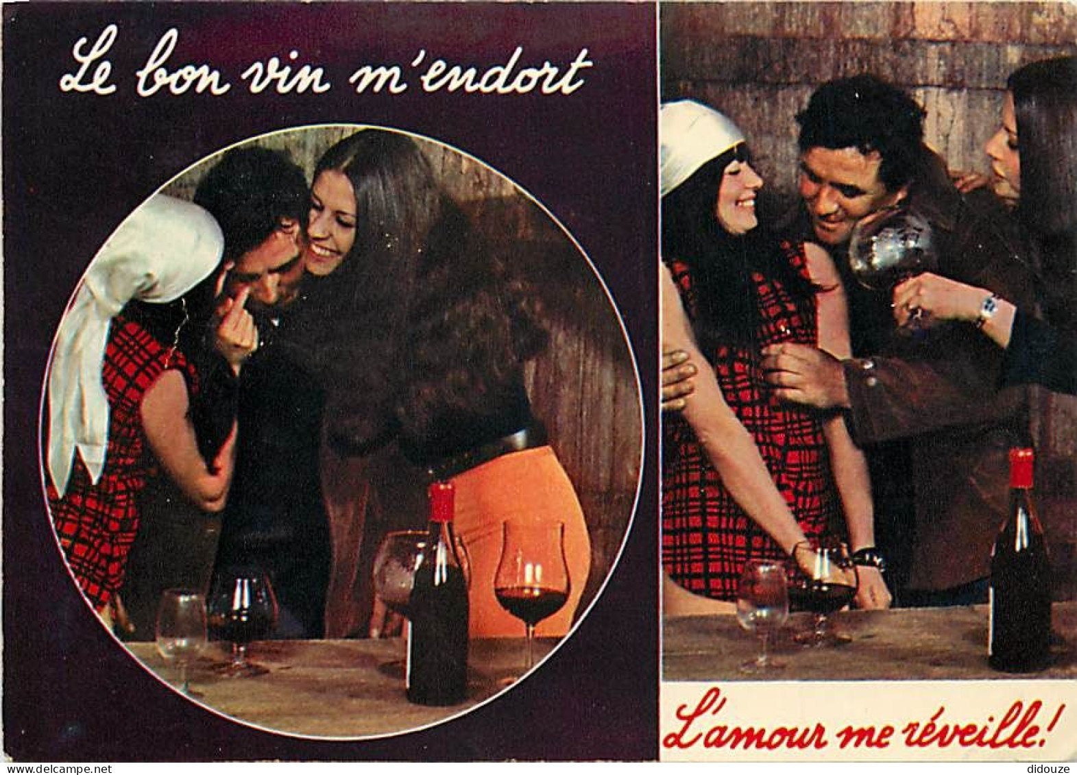 Vignes - Vins Et Gastronomie - A La Gloire Du Vin - Le Bon Vin M'endort L'amour Me Réveille - Multivues - Femmes - Carte - Vigne