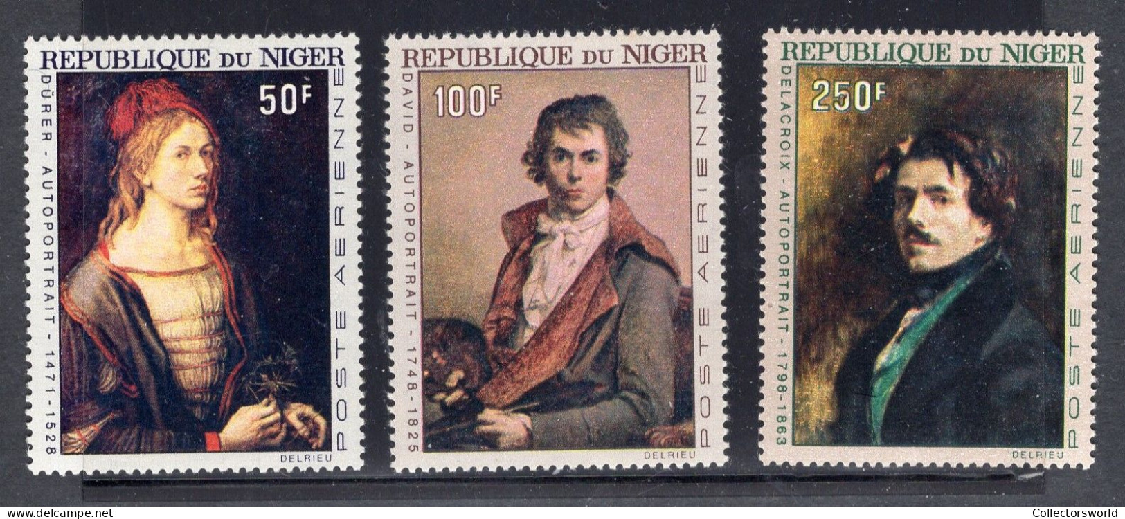 Niger Serie 3v 1967 Self-portraits Of Famous Painters Durer David Delacroix MNH - Nigeria (1961-...)