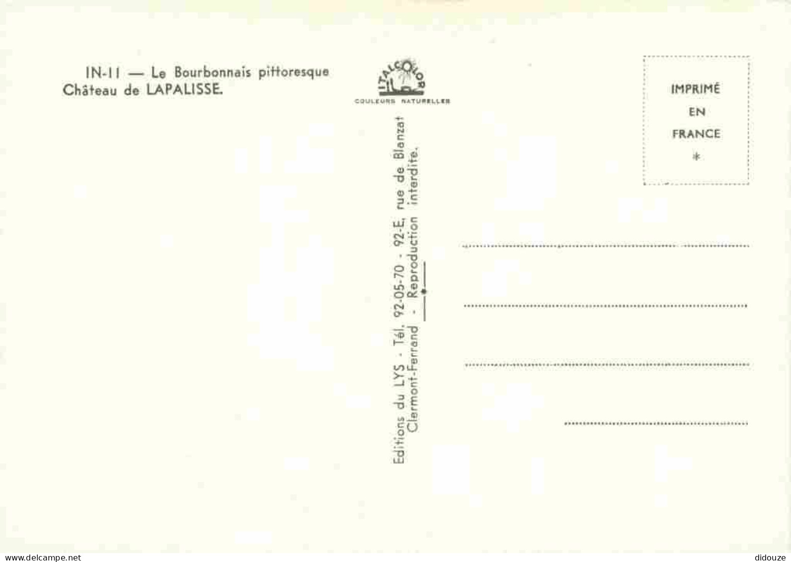03 - Lapalisse - Le Château - CPM - Carte Neuve - Voir Scans Recto-Verso - Lapalisse
