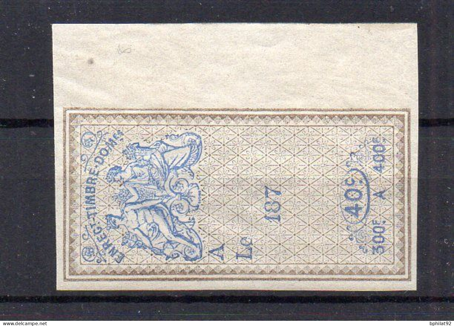 !!! FISCAL, ENREGISTREMENT DOMAINES N°186B NEUF * - Stamps