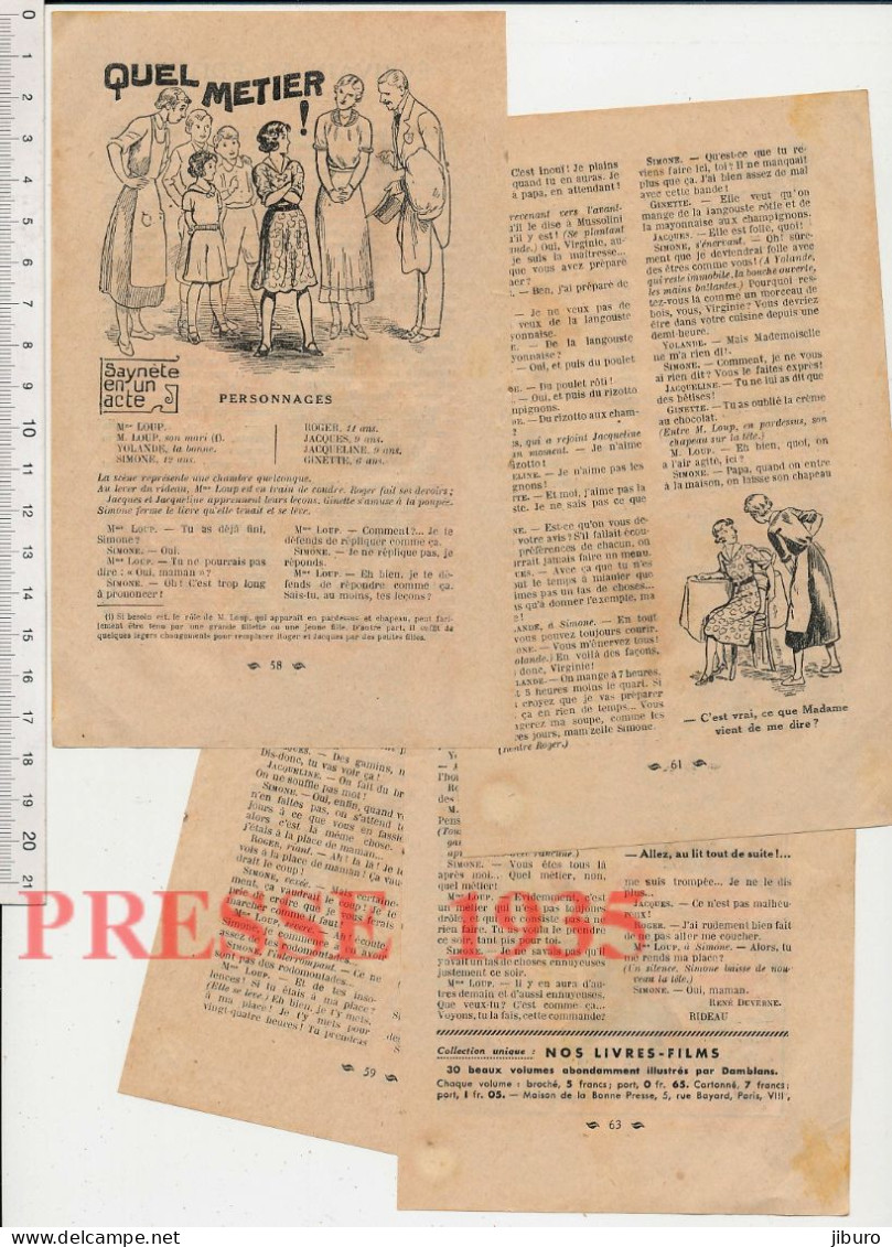 2 Vues 1935 Savoie Province Petit Savoyard Gâteau Luge Sport D'hiver Saut à Ski + Théatre Saynette De René Duverne - Non Classés