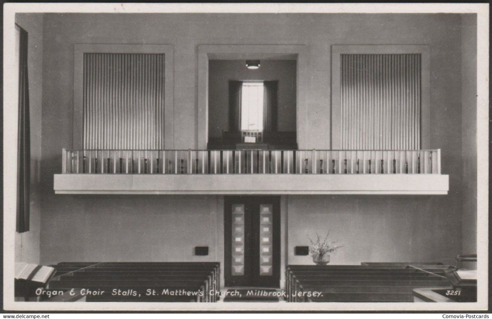 Organ & Choir Stalls, St Matthew's Church, Millbrook, Jersey, C.1950s - RA Series RP Postcard - Other & Unclassified