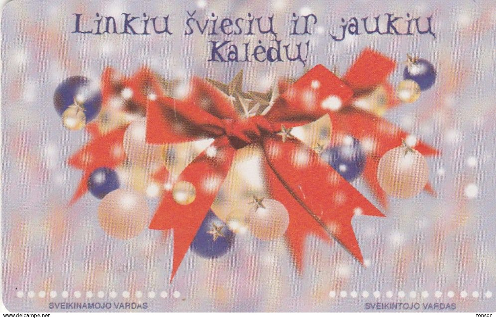 Lithuania, LTU-C63, I Wish You Bright Christmas, 2 Scans. - Lithuania