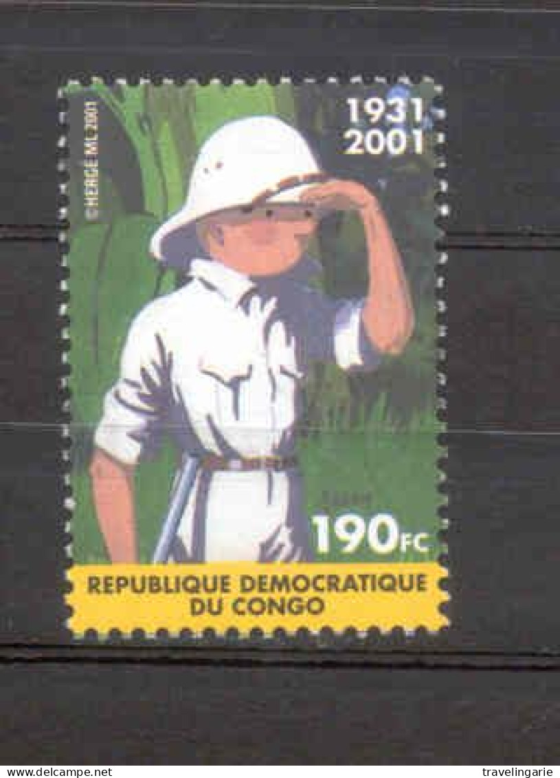 Democratic Republic Of Congo 2001 Tintin In Congo MNH ** - Bandes Dessinées