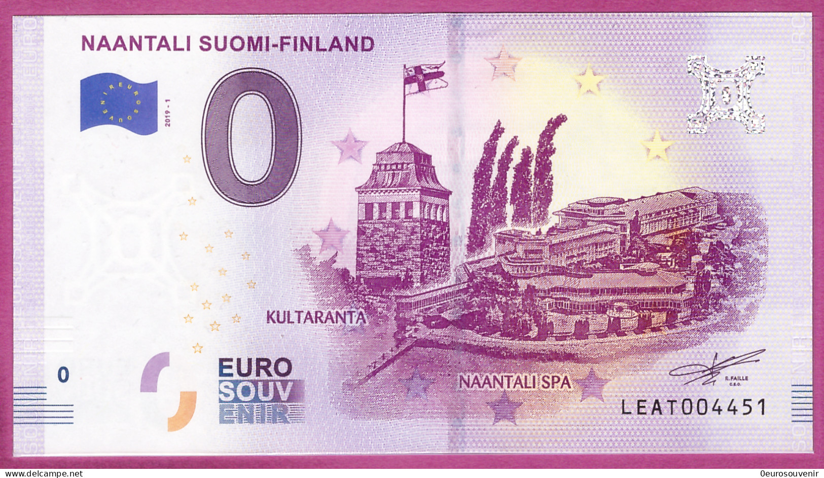 0-Euro LEAT 2019-1 NAANTALI SUOMEN-FINNLAND - Private Proofs / Unofficial