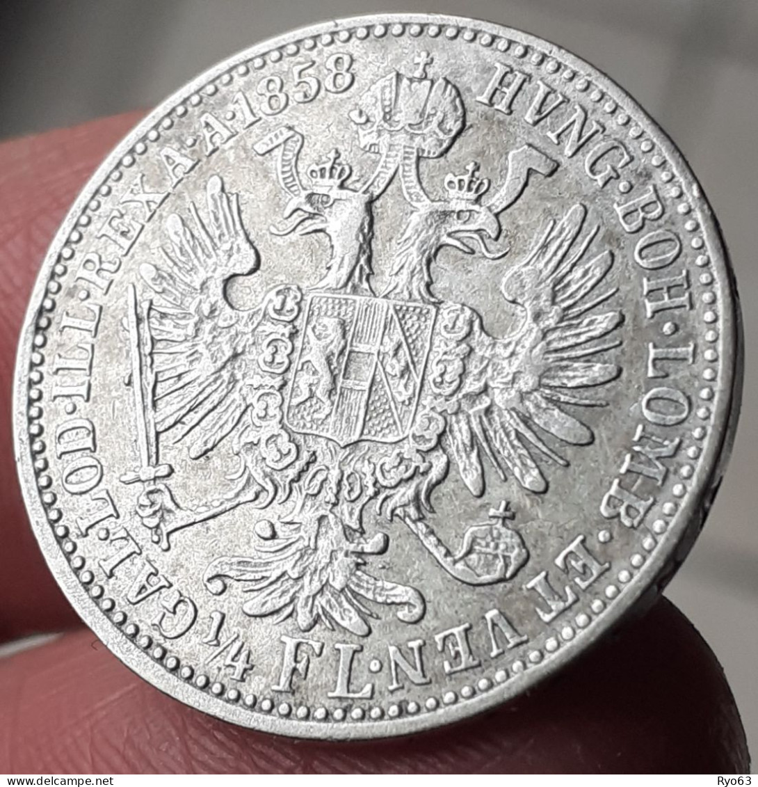Monnaie 1/4 Florin 1858 A Franz Joseph I Autriche - Oostenrijk
