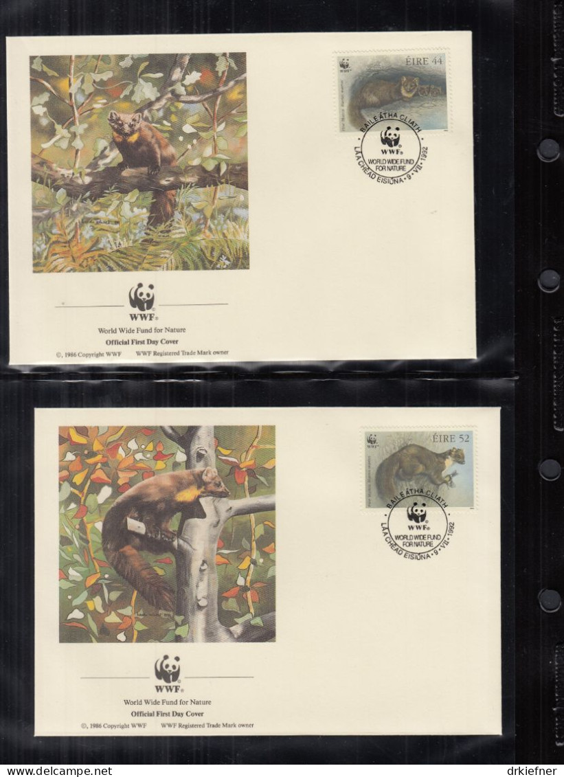 IRLAND  798-801, 4 FDC, WWF, Weltweiter Naturschutz: Baummarder, 1992 - Nuovi