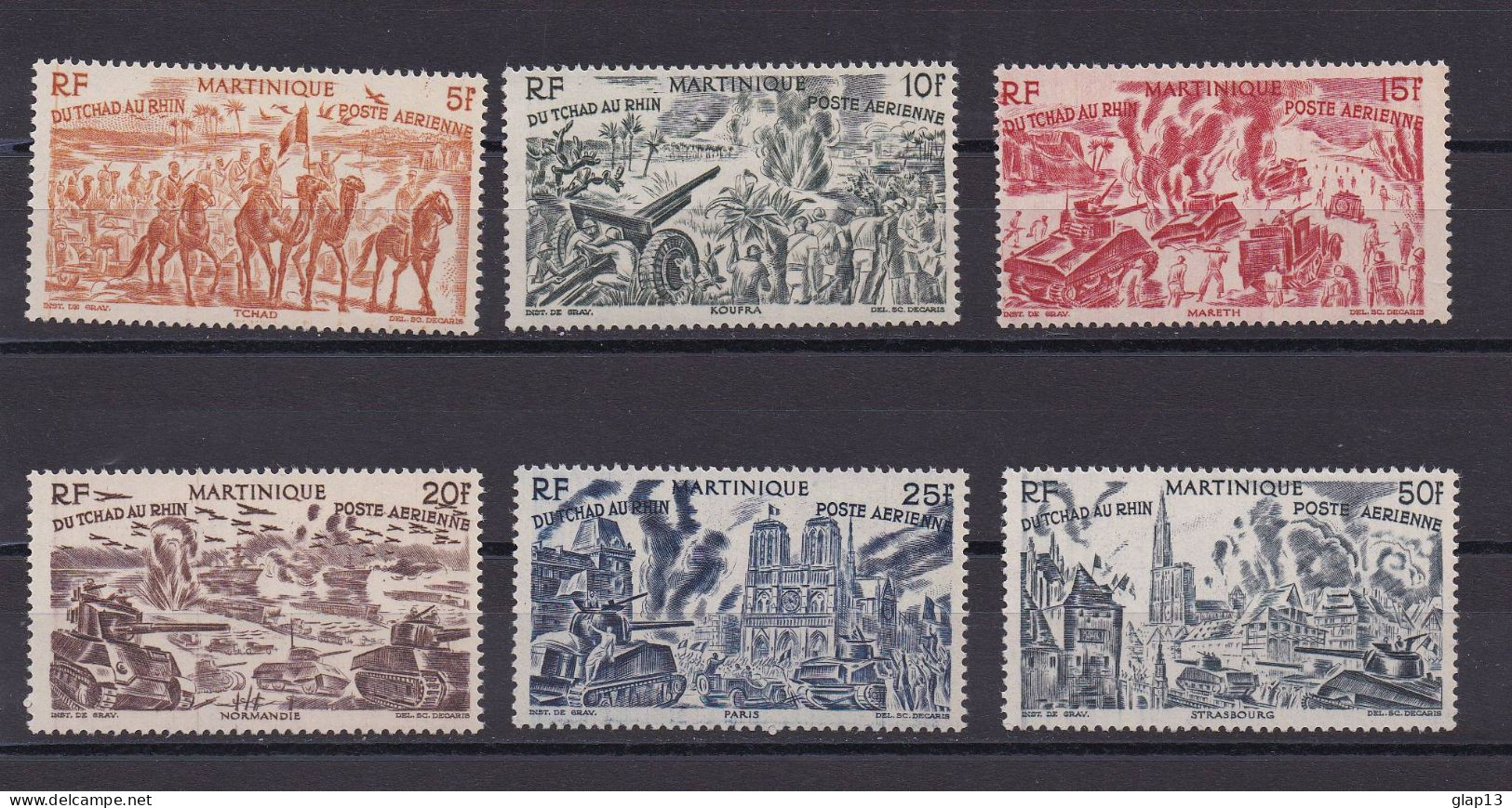 MARTINIQUE 1946 PA N°7/12 NEUF** DU TCHAD AU RHIN - Unused Stamps